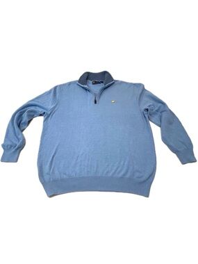 Jack Nicklaus Men's Blue Cotton Blend Quarter Zip Golf Sweater Large